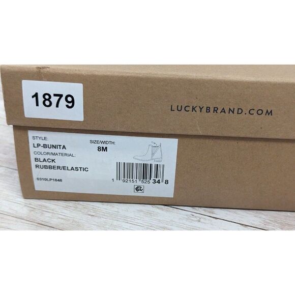 Lucky Brand Bunita Womens Size 8M Black Side Zip Round Toe Block Heel Rain Boots - Picture 11 of 11